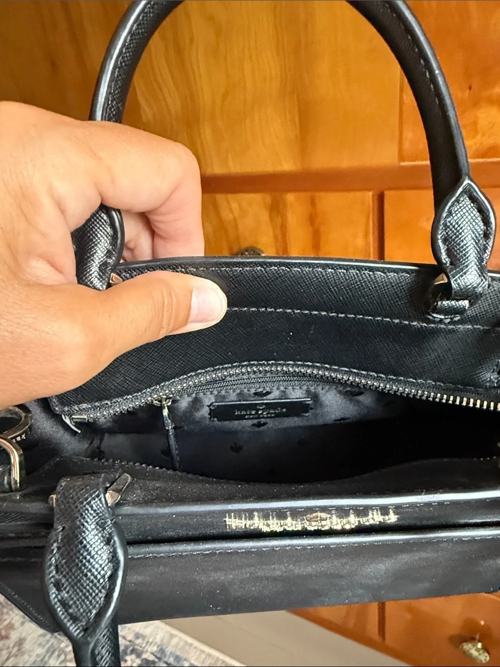 kate spade Black Leather Crossbody Mini Satchel
